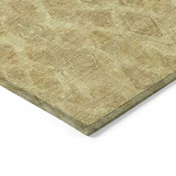 5' X 8' Gold Taupe And Beige Geometric Washable Indoor Outdoor Area Rug