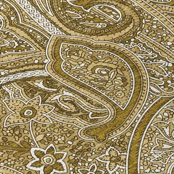 8' Brown Tan And Beige Round Paisley Washable Indoor Outdoor Area Rug