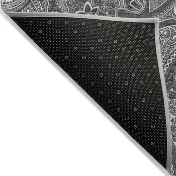 3' X 5' Gray Silver And Charcoal Paisley Washable Indoor Outdoor Area Rug
