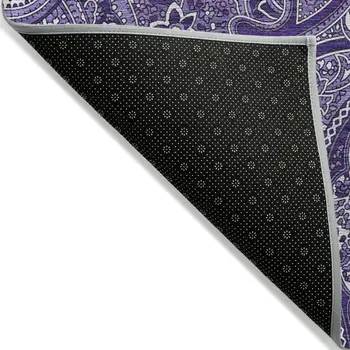 5' X 8' Purple Lavender And Silver Paisley Washable Indoor Outdoor Area Rug