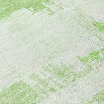 8' Green And Mint Green Round Abstract Washable Indoor Outdoor Area Rug