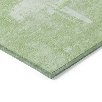 8' X 10' Green And Mint Green Abstract Washable Indoor Outdoor Area Rug