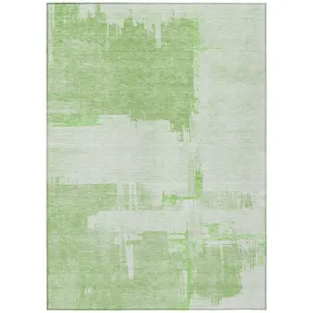 9' X 12' Green And Mint Green Abstract Washable Indoor Outdoor Area Rug