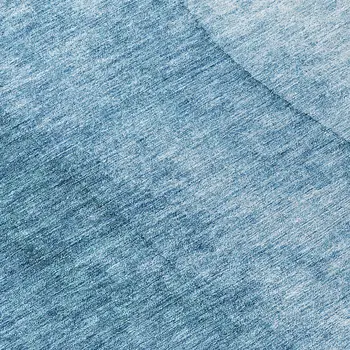 8' Denim Blue And Navy Blue Round Ombre Washable Indoor Outdoor Area Rug