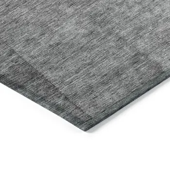9' X 12' Gray Silver And Charcoal Ombre Washable Indoor Outdoor Area Rug