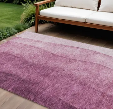 10' X 14' Merlot Blush And Pink Ombre Washable Indoor Outdoor Area Rug