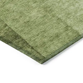 10' X 14' Olive Green And Artichoke Green Ombre Washable Indoor Outdoor Area Rug