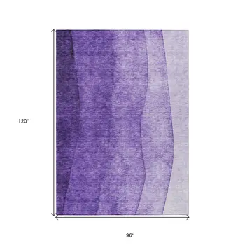 8' X 10' Purple Lilac And Lavender Ombre Washable Indoor Outdoor Area Rug