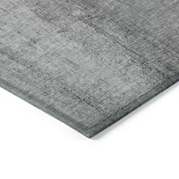 9' X 12' Gray Silver And Charcoal Nautical Washable Indoor Outdoor Area Rug