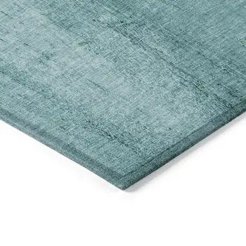 8' X 10' Teal Blue Aqua And Ivory Nautical Washable Indoor Outdoor Area Rug
