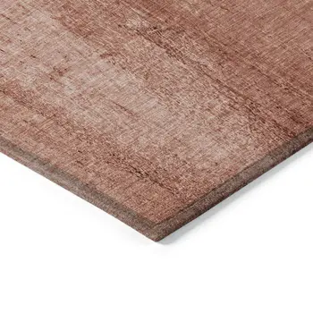 8' X 10' Terra Cotta Copper And Ivory Nautical Washable Indoor Outdoor Area Rug