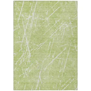 10' X 14' Artichoke Green And Ivory Abstract Washable Indoor Outdoor Area Rug