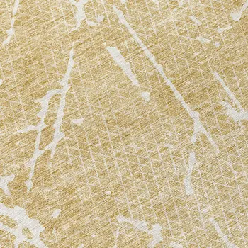 8' Beige And Ivory Round Abstract Washable Indoor Outdoor Area Rug