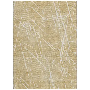8' X 10' Beige And Ivory Abstract Washable Indoor Outdoor Area Rug
