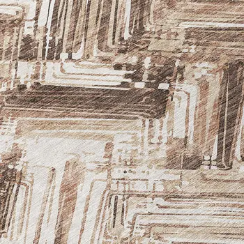 8' X 10' Brown Taupe And Tan Geometric Washable Indoor Outdoor Area Rug