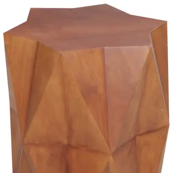 24" Brown Solid Wood End Table