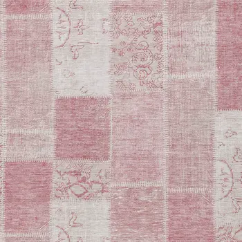 5' X 8' Pink Blush And Ivory Patchwork Washable Indoor Outdoor Area Rug