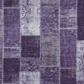 10' X 14' Purple Eggplant And Lavender Patchwork Washable Indoor Outdoor Area Rug
