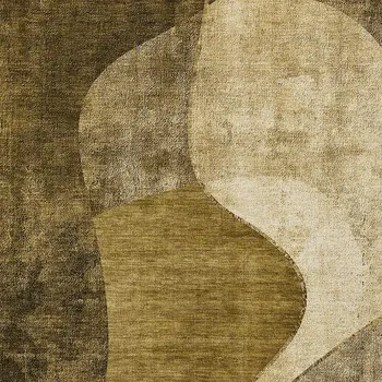 10' X 14' Brown Beige And Ivory Abstract Washable Indoor Outdoor Area Rug