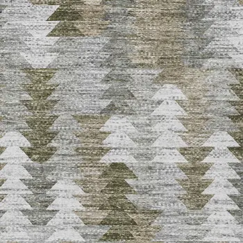 10' X 14' Brown Beige And Gray Geometric Washable Indoor Outdoor Area Rug