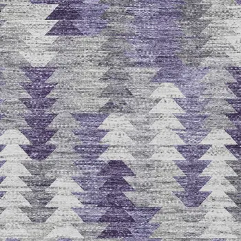 5' X 8' Purple Lavender And Gray Geometric Washable Indoor Outdoor Area Rug