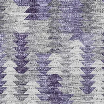 9' X 12' Purple Lavender And Gray Geometric Washable Indoor Outdoor Area Rug