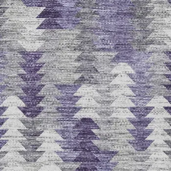 10' X 14' Purple Lavender And Gray Geometric Washable Indoor Outdoor Area Rug