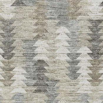9' X 12' Taupe Beige And Tan Geometric Washable Indoor Outdoor Area Rug