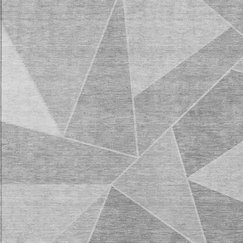 5' X 8' Gray Silver And Graphite Geometric Washable Indoor Outdoor Area Rug
