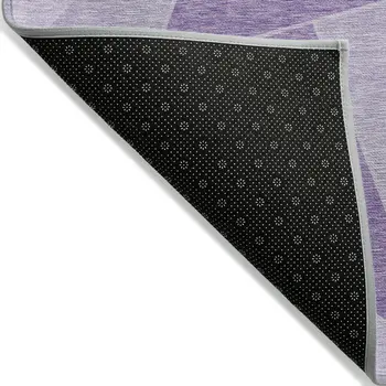 3' X 5' Lilac And Purple Geometric Washable Indoor Outdoor Area Rug