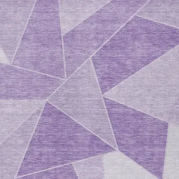 3' X 5' Lilac And Purple Geometric Washable Indoor Outdoor Area Rug