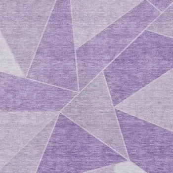 8' X 10' Lilac And Purple Geometric Washable Indoor Outdoor Area Rug
