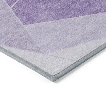 10' X 14' Lilac And Purple Geometric Washable Indoor Outdoor Area Rug