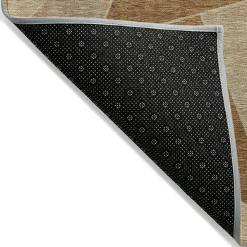 9' X 12' Orange Copper And Beige Geometric Washable Indoor Outdoor Area Rug