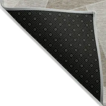 10' X 14' Taupe Brown And Beige Geometric Washable Indoor Outdoor Area Rug