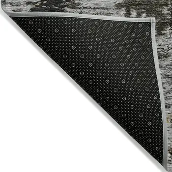 3' X 5' Taupe Brown And Gold Abstract Washable Indoor Outdoor Area Rug