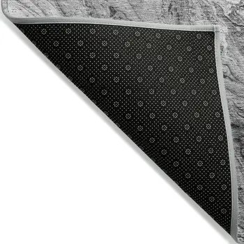 10' X 14' Gray Silver And Charcoal Abstract Washable Indoor Outdoor Area Rug