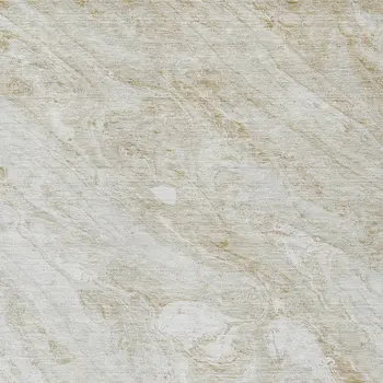 5' X 8' Ivory Beige And Tan Abstract Washable Indoor Outdoor Area Rug