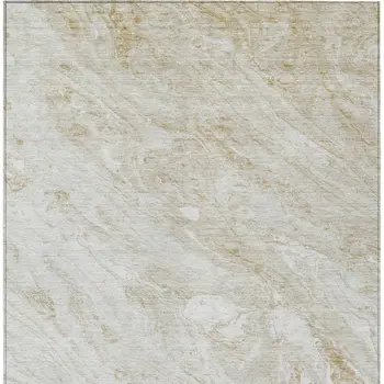 9' X 12' Ivory Beige And Tan Abstract Washable Indoor Outdoor Area Rug
