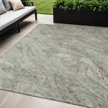 5' X 8' Taupe Beige And Tan Abstract Washable Indoor Outdoor Area Rug