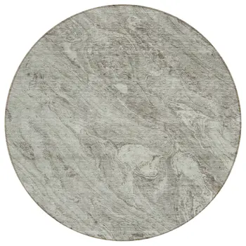 8' Taupe Beige And Tan Round Abstract Washable Indoor Outdoor Area Rug