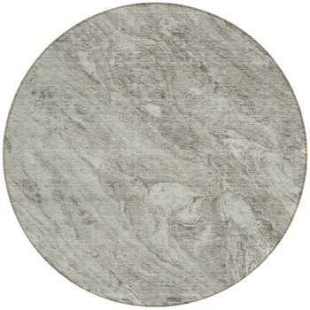 8' Taupe Beige And Tan Round Abstract Washable Indoor Outdoor Area Rug