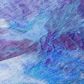 3' X 5' Purple And Navy Blue Abstract Washable Indoor Outdoor Area Rug