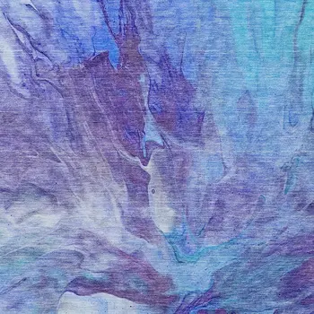 9' X 12' Purple And Navy Blue Abstract Washable Indoor Outdoor Area Rug
