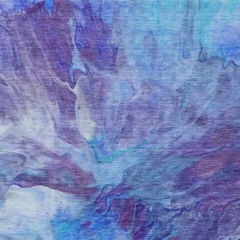 10' X 14' Purple And Navy Blue Abstract Washable Indoor Outdoor Area Rug