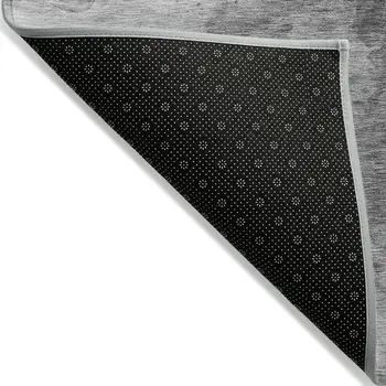 8' X 10' Gray Silver And Charcoal Abstract Washable Indoor Outdoor Area Rug