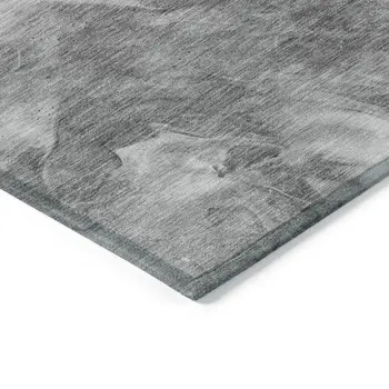 8' X 10' Gray Silver And Charcoal Abstract Washable Indoor Outdoor Area Rug