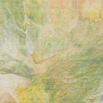 5' X 8' Green And Yellow Abstract Washable Indoor Outdoor Area Rug