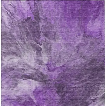 3' X 5' Purple Lilac And Eggplant Abstract Washable Indoor Outdoor Area Rug