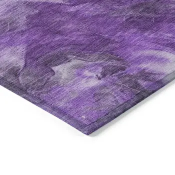 8' X 10' Purple Lilac And Eggplant Abstract Washable Indoor Outdoor Area Rug